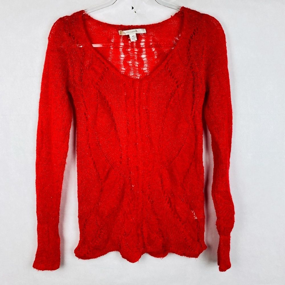 Lauren Conrad Crochet Scalloped Hem Sweater